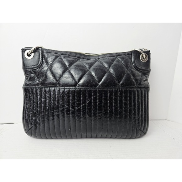 Coach Purse black leather quilted shoulder bag 19856 - Picture 5 of 10